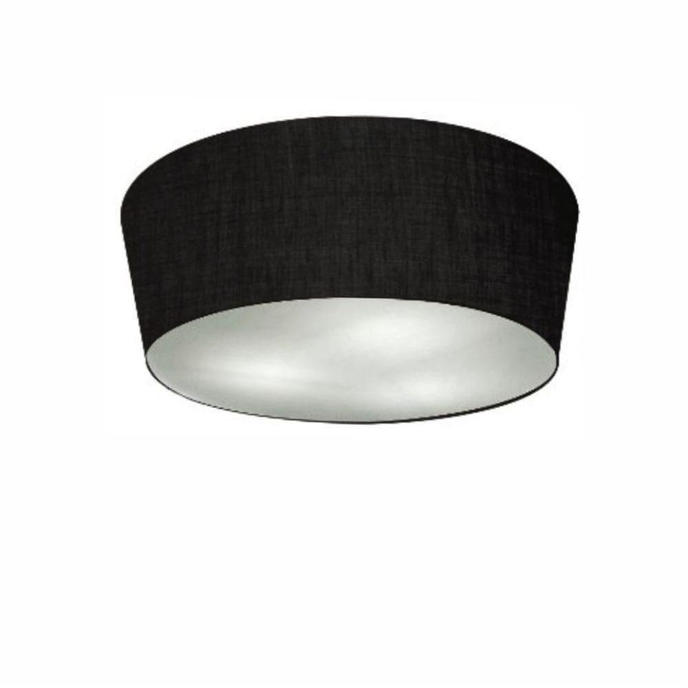 Plafon Cone Vivare Md-3003 Cúpula Em Tecido 12/40x35cm - Bivolt Preto 127/220v