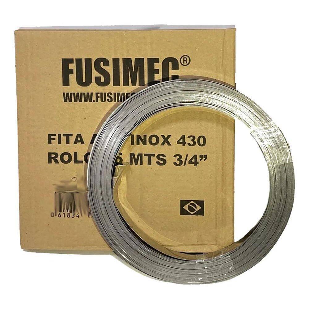 Rolo De Fita Aço Inox 3/4 Polegada Lisa 25 Mts.