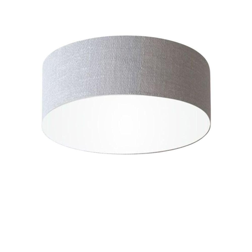 Plafon Cilíndrico Vivare Md-3005 Cúpula Em Tecido 40x12cm - Bivolt Rustico-cinza 127/220v