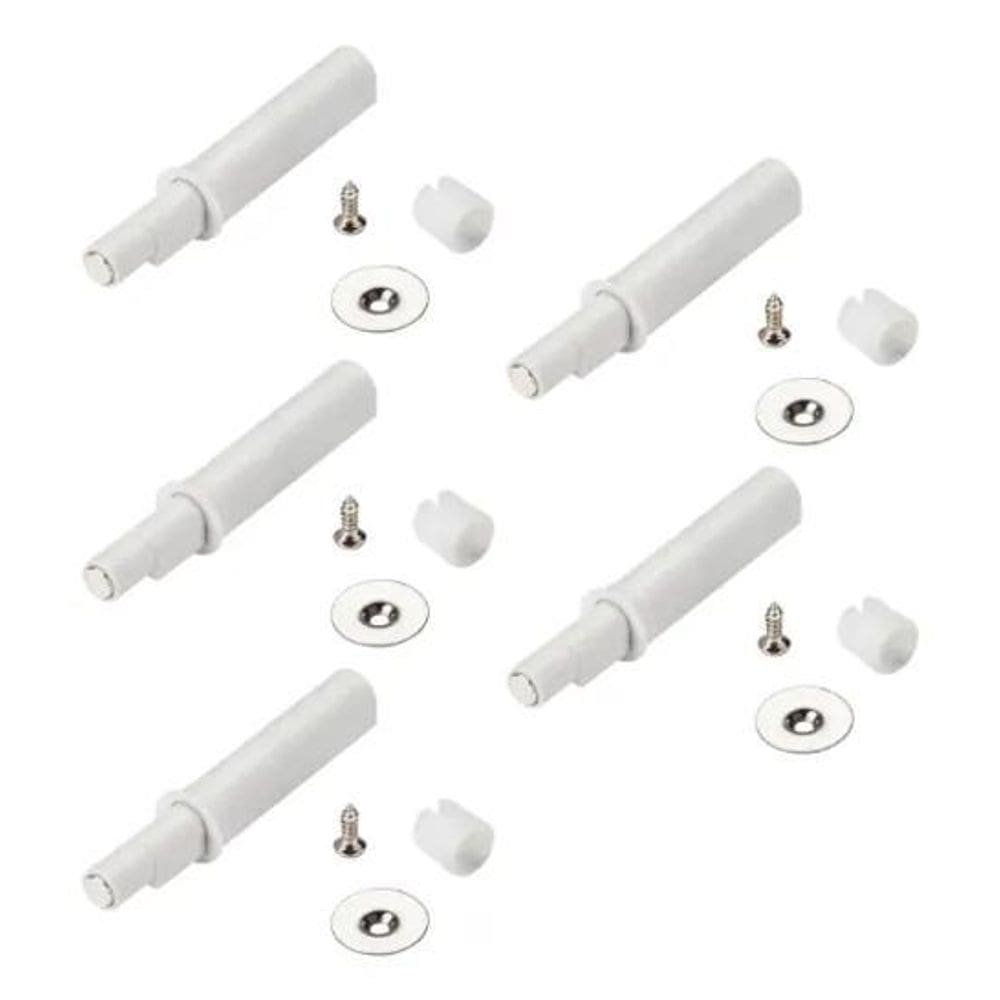 Kit 05 Fecho Toque Magnético De Embutir Branco Portas Gaveta