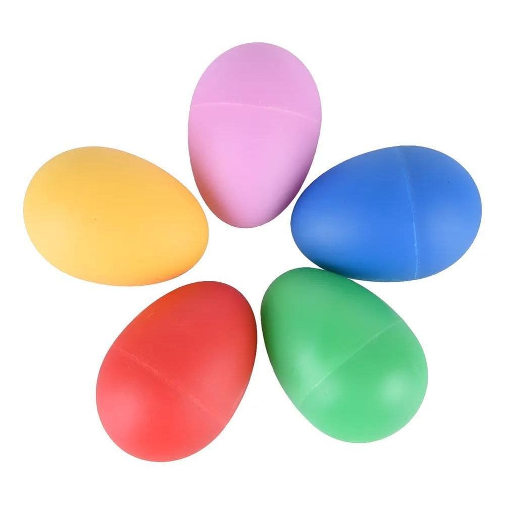 Ganza 5 Ovinho Colorido Chocalho Shaker Eggs Musicalização