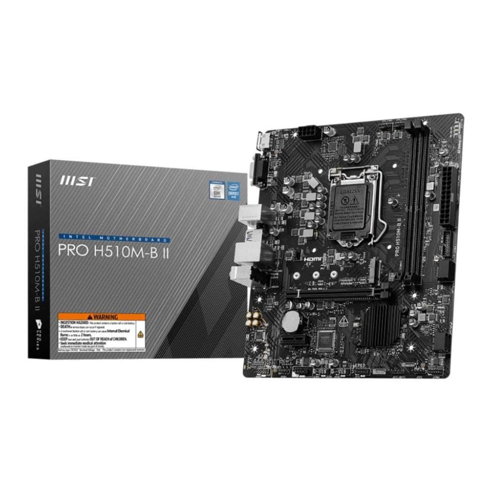 Placa Mãe MSI Pro H510M-B II (LGA 1200 - DDR4 2933) - Chipset Intel H510M - USB 3.2 - Slot M.2 MATX