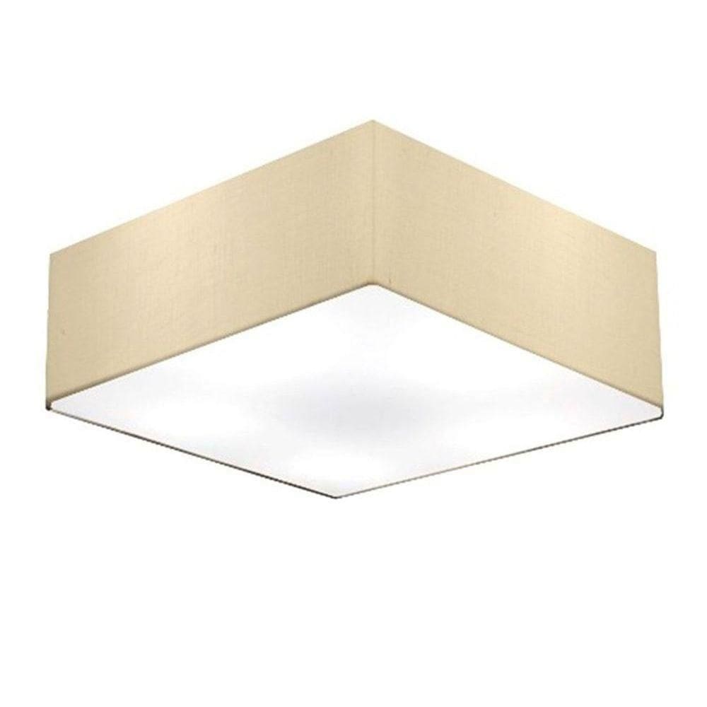 Plafon Quadrado Vivare Md-3059 Cúpula Em Tecido 15/80x80cm - Bivolt Algodão-crú 127/220v