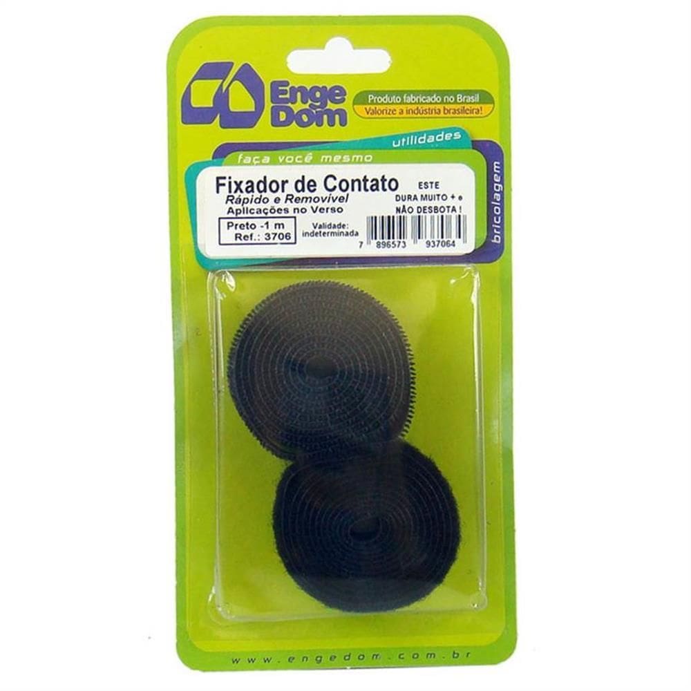 Fixador de Contato Preto 25mm x 1 Metro - 3706 - ENGEDOM