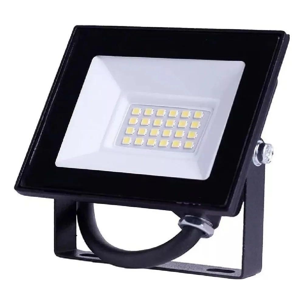 Refletor Led 3000K Branco Quente Ip66 50W Real Carcaça Preto