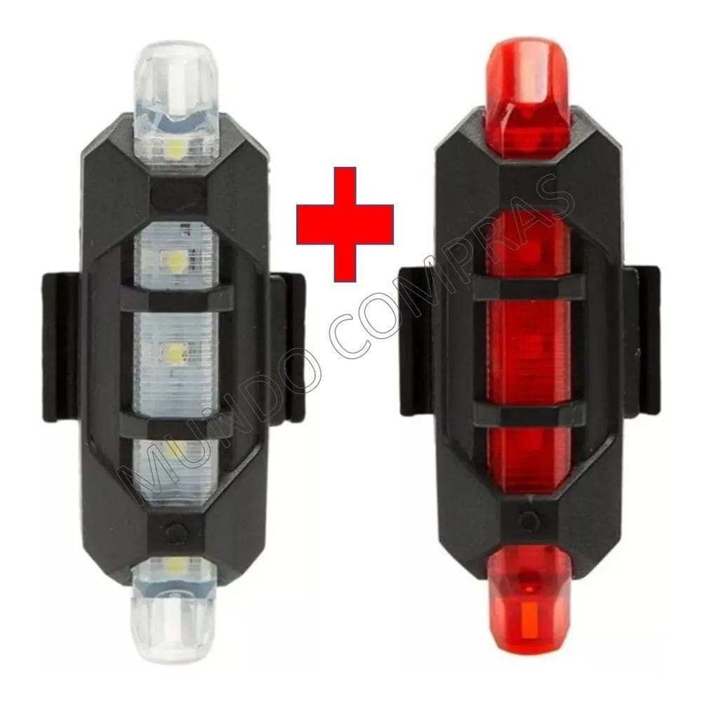Lanterna Bike Farol Led Bike Sinalizador Recarregável - Par