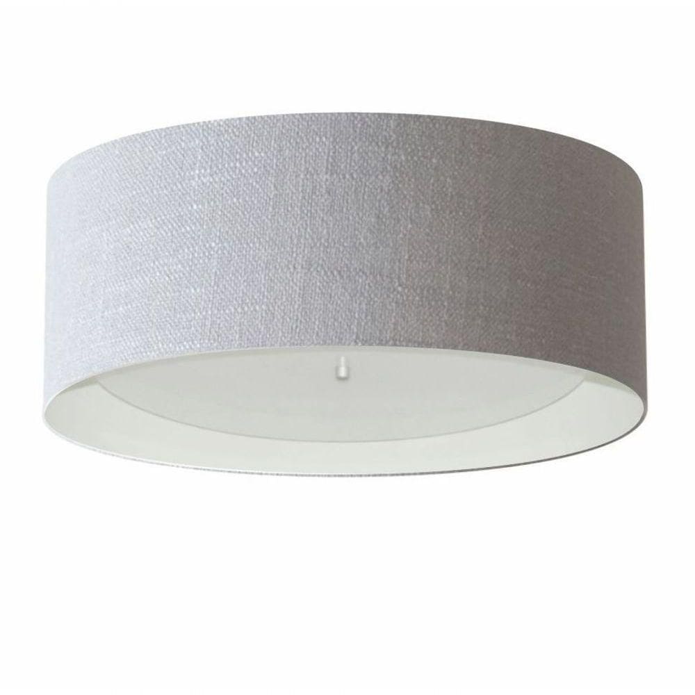 Plafon Cilíndrico Md-3008 Cúpula Em Duplo Tecido 60x25cm Cinza / Branco - Bivolt