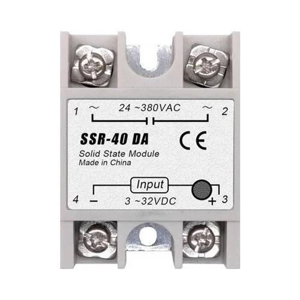 Relé De Estado Sólido 40A Ssr-40Da Controle 3-32Vdc