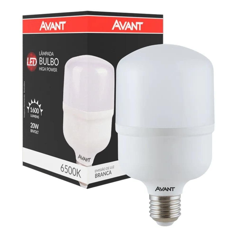Kit 5 Lâmpadas Bulbo Alta Potência 20W 6500K Avant L