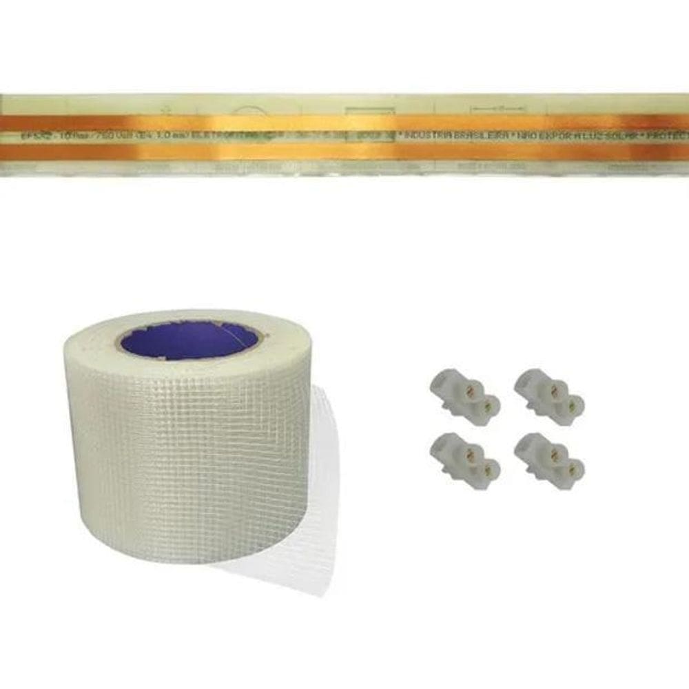 Kit Eletrofita 2 Pistas 1 Metro 750V 10A + 8 Conectores Cor