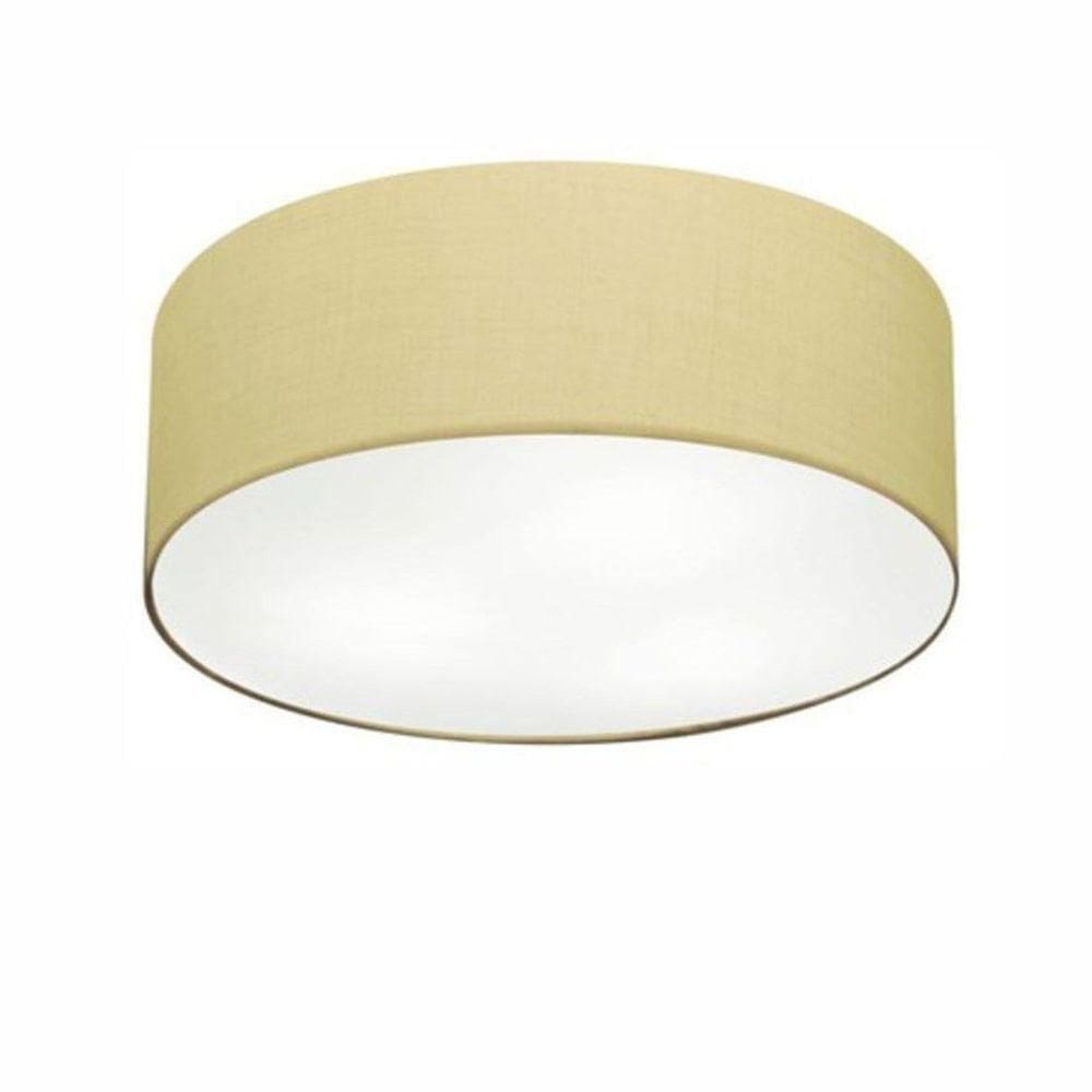 Plafon Cilíndrico Vivare Md-3047 Cúpula Em Tecido 45x15cm - Bivolt Algodão-crú 127/220v