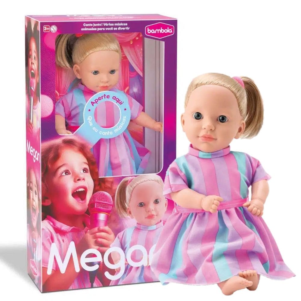 Boneca Megan Bebê Reborn Realista Vinil Menina Canta Músicas