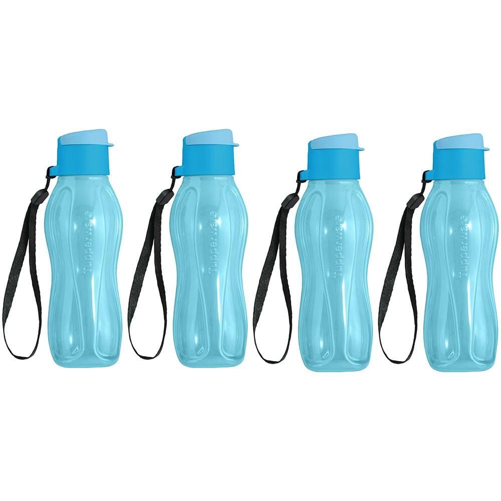 Kit 4 Garrafas de Água Tupperware Eco Tupper Azul Claro 310ml