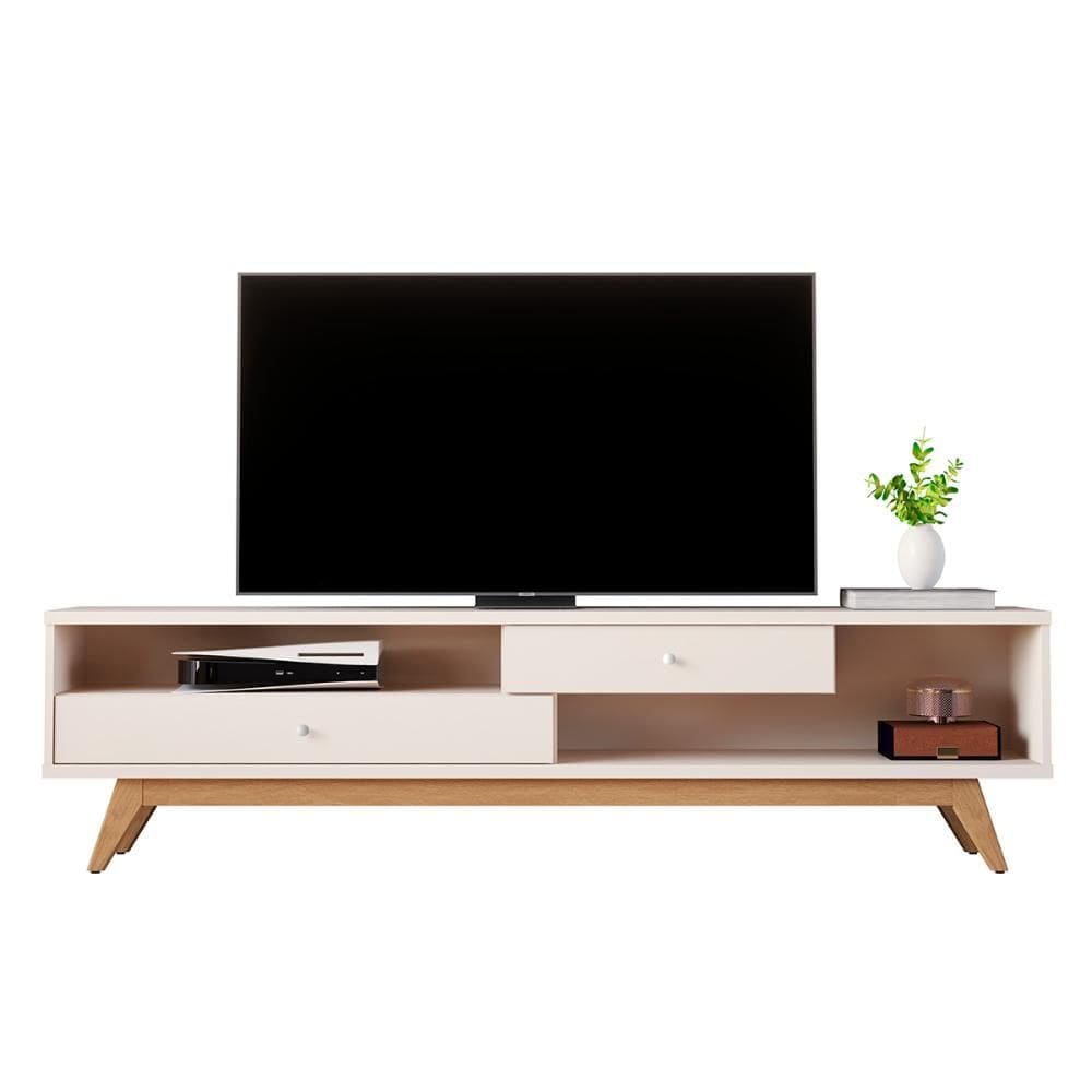 Rack Bancada 5232 180 cm TV até 75” com Pés Madeira Maciça