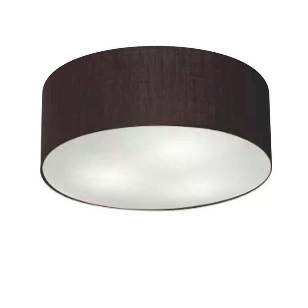 Plafon Cilíndrico Md-3047 Cúpula Em Tecido 45x15cm Preto - Bivolt