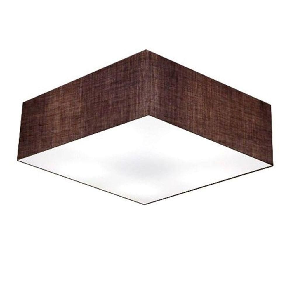 Plafon Quadrado Vivare Md-3052 Cúpula Em Tecido 15/60x60cm - Bivolt Café 127/220v