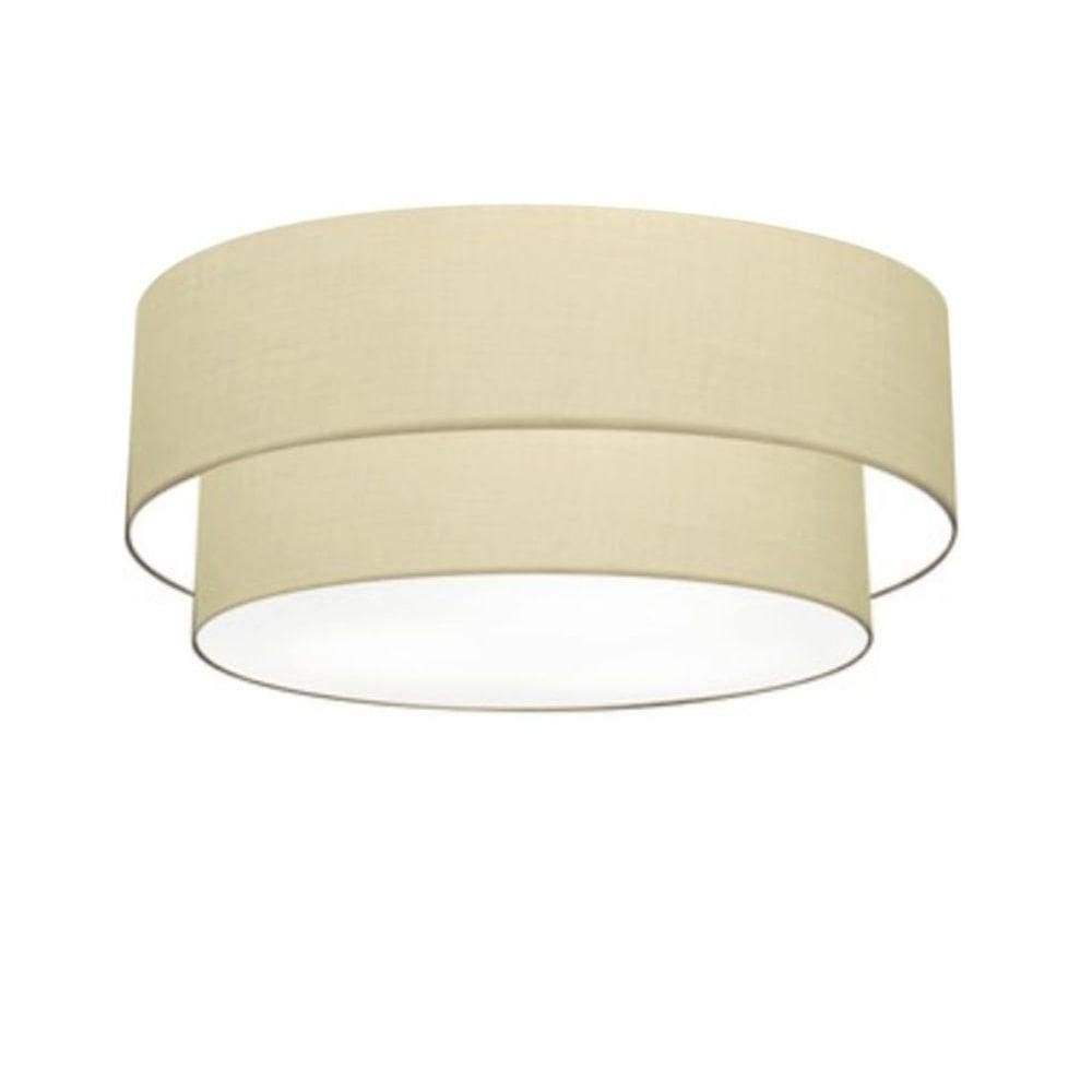 Plafon Duplo Cilíndrico Vivare Md-3065 Cúpula Em Tecido 80x70cm - Bivolt Algodão-crú 127/220v