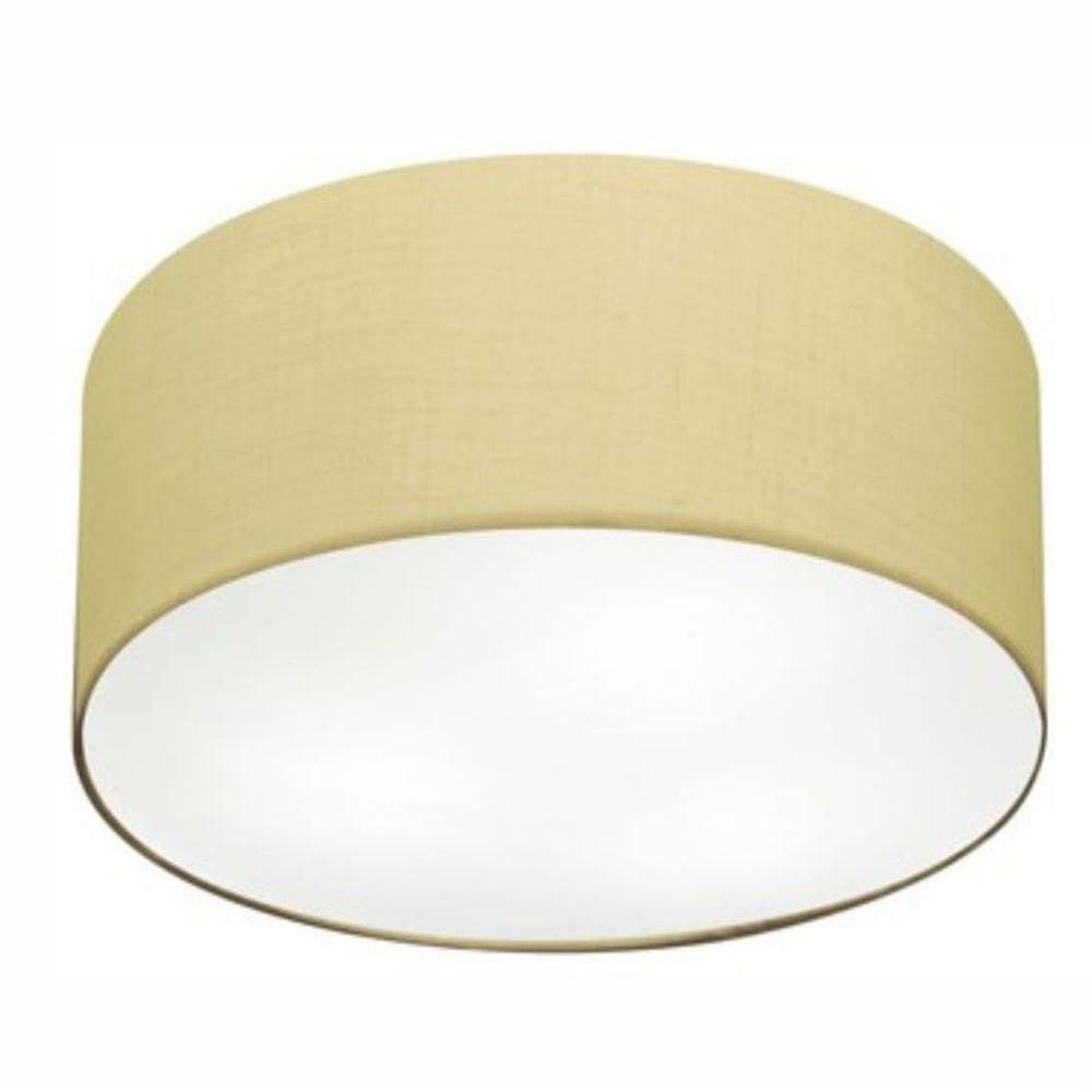 Plafon Cilíndrico Vivare Md-3055 Cúpula Em Tecido 80x21cm - Bivolt Algodão-crú 127/220v