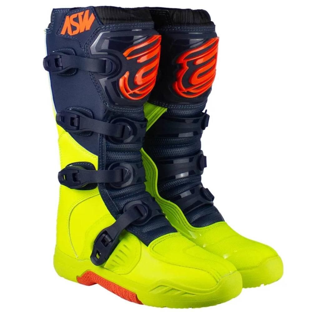 Bota ASW Image Enduro Amarelo/Azul Marinho