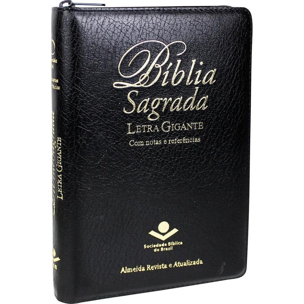 Bíblia Sagrada Letra Gigante Com Índice E Zíper - Couro Sint