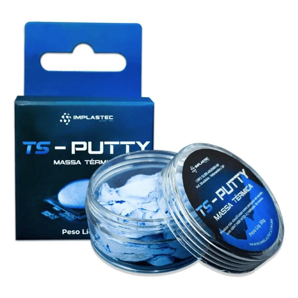 Massa Térmica Implastec Ts-Putty Pote 50G 12.8 W/M.K Azul