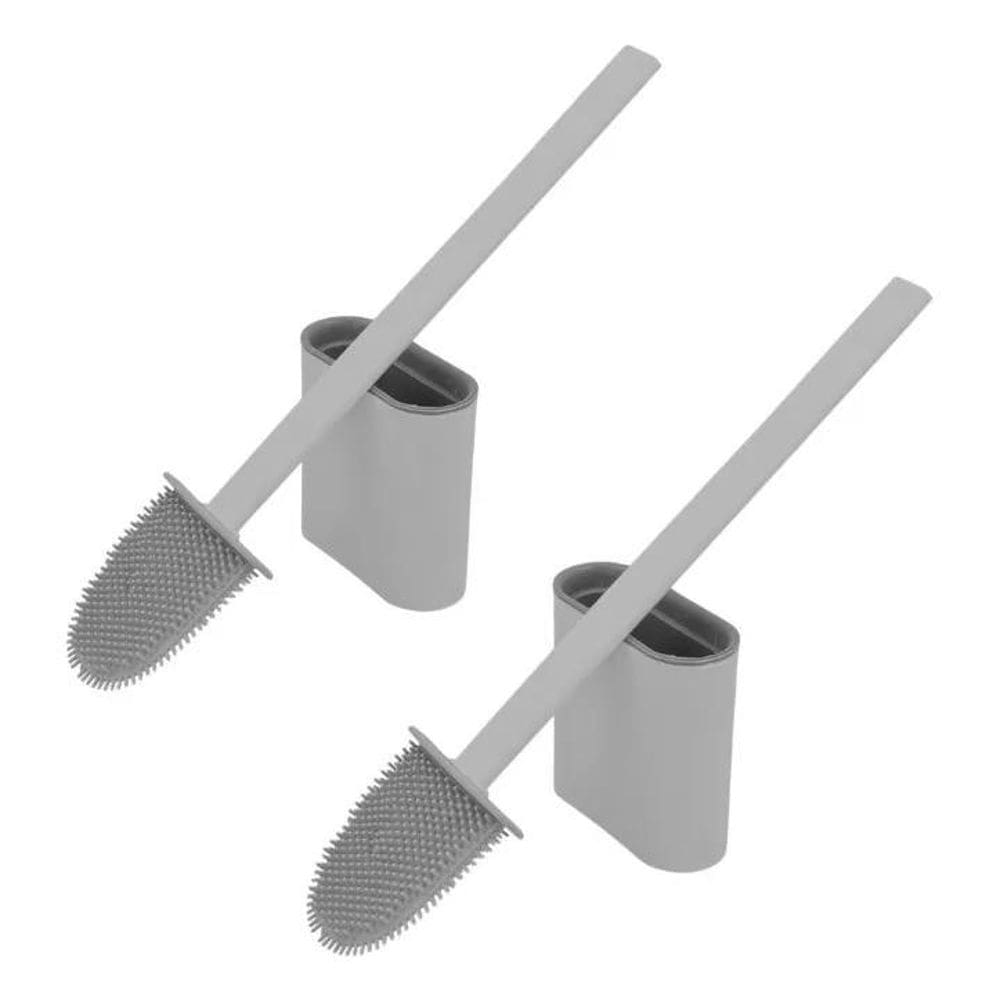 Kit 2 Escovas Silicone Vaso Sanitário Base Banheiro Privada