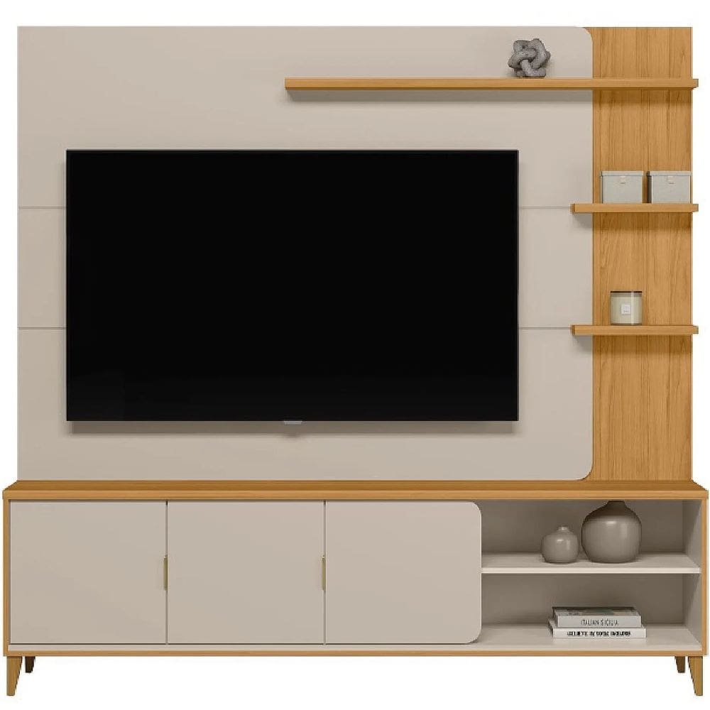 Estante Napoli para TV até 70 Polegadas 3 Portas Linea Cor Tauari Off White