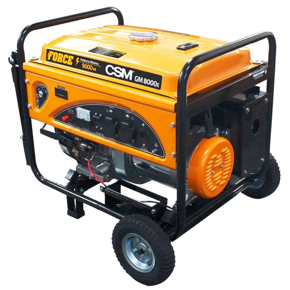 Gerador de Energia Portátil a Gasolina GM-8000E 9000VA 15HP Bivolt Partida Elétrica com rodas - 40144408 - CSM