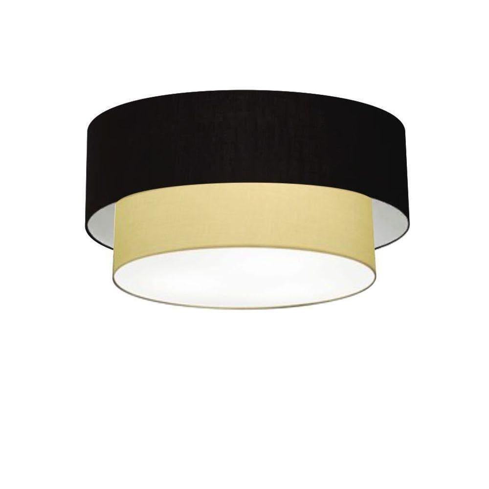 Plafon De Sobrepor Cilíndrico Sp-3062 Cúpula Cor Preto Bege