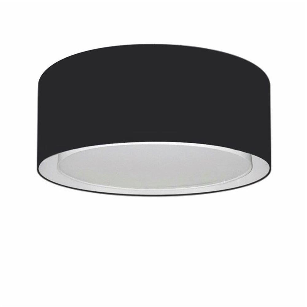Plafon Cilíndrico Duplo Vivare Md-3036 Cúpula Em Tecido 50x25cm - Bivolt Preto 127/220v