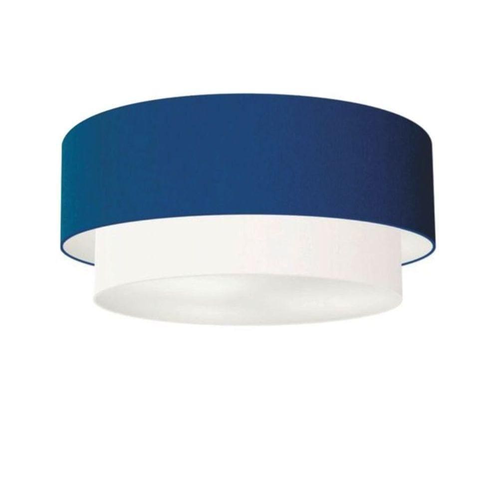 Plafon Para Quarto Cilíndrico Sq-3021 Cúpula Cor Azul Marinho Branco