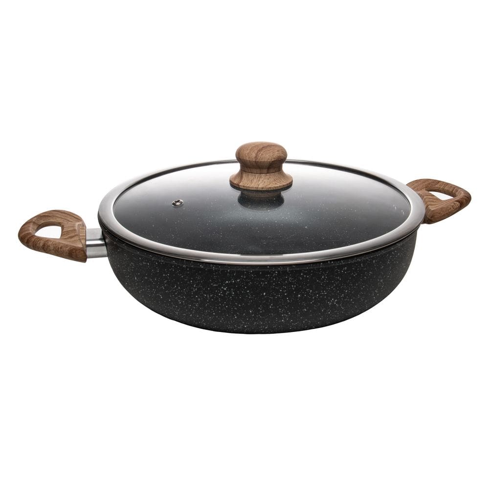 Wok Indução Com Tampa 28cm Rev Cerâmico Preto Granilite Wolff