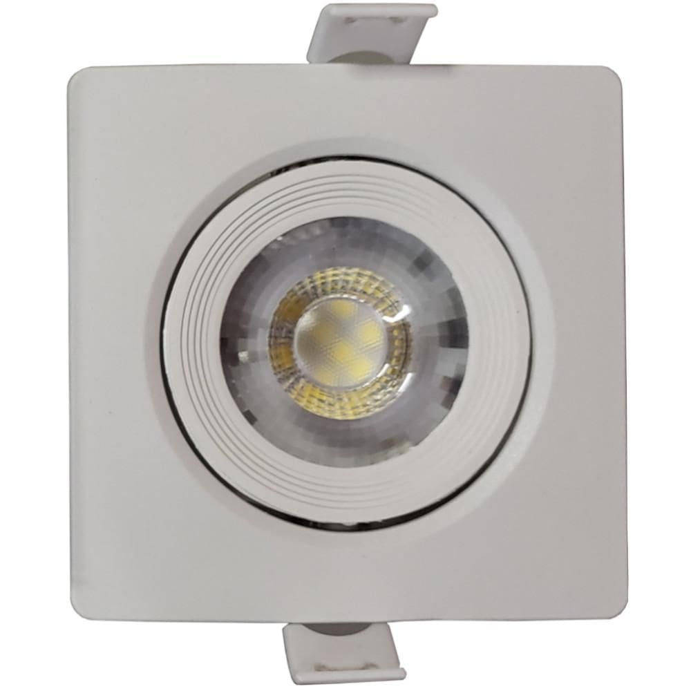 Spot De Embutir Led 7W Quadrado Luz Branca