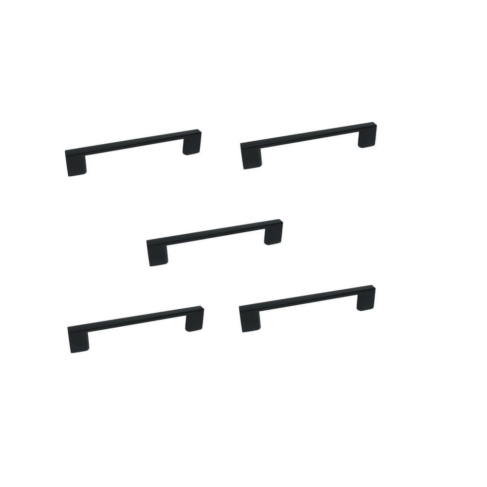 Kit 5 Puxador Preto Fosco Il 950 Metal 96Mm Com Parafusos