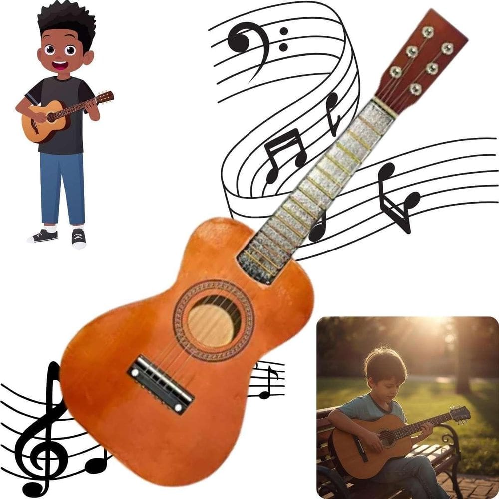 Mini Violão Infantil Acústico Madeira Verniz Estoque