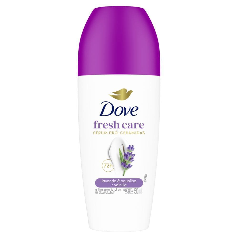 Antitranspirante Roll-On Dove Fresh Care Lavanda e Baunilha 50ml