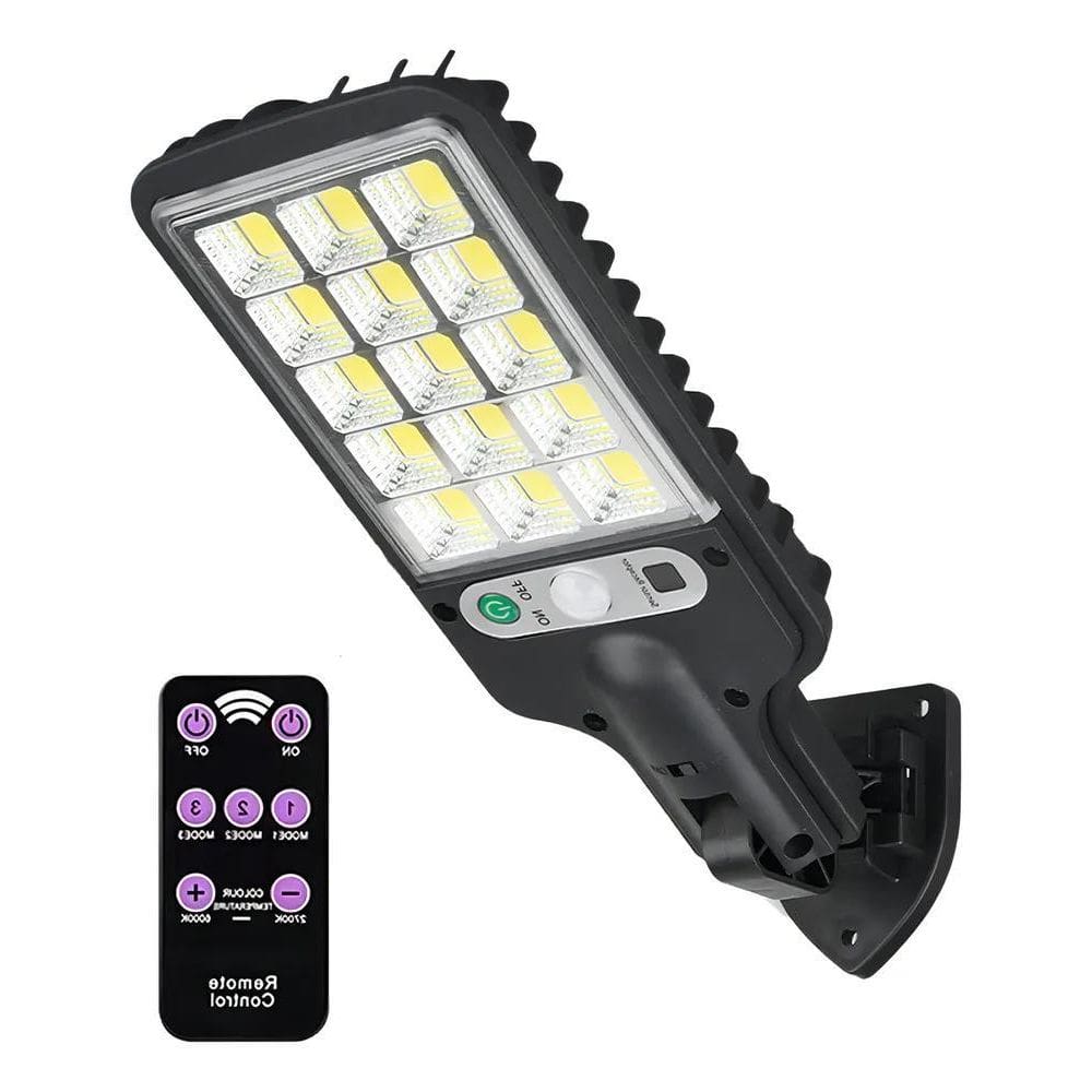 Mini Luminária Solar Refletore Parede 180W Com Sensor E Caix