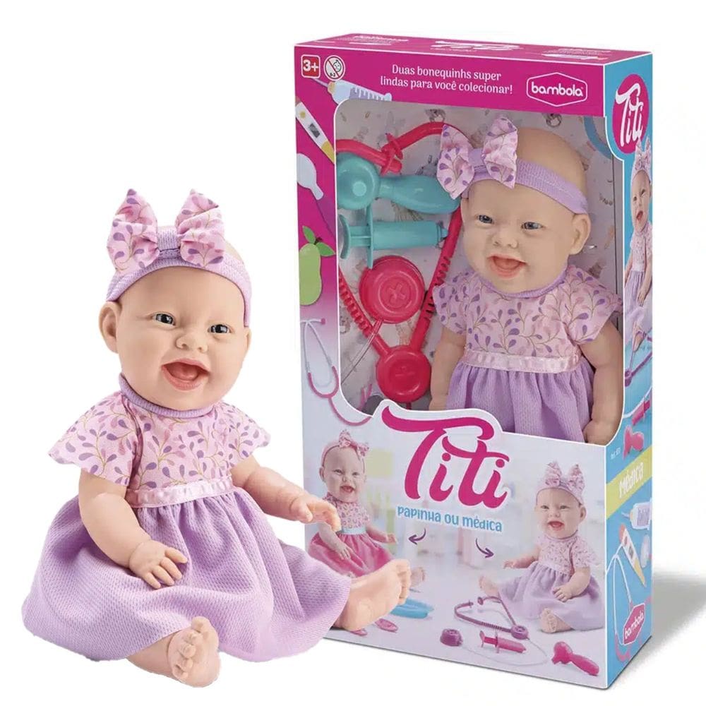 Boneca Titi Menina Bebê Reborn Dodoi Kit Médico 851 Bambola