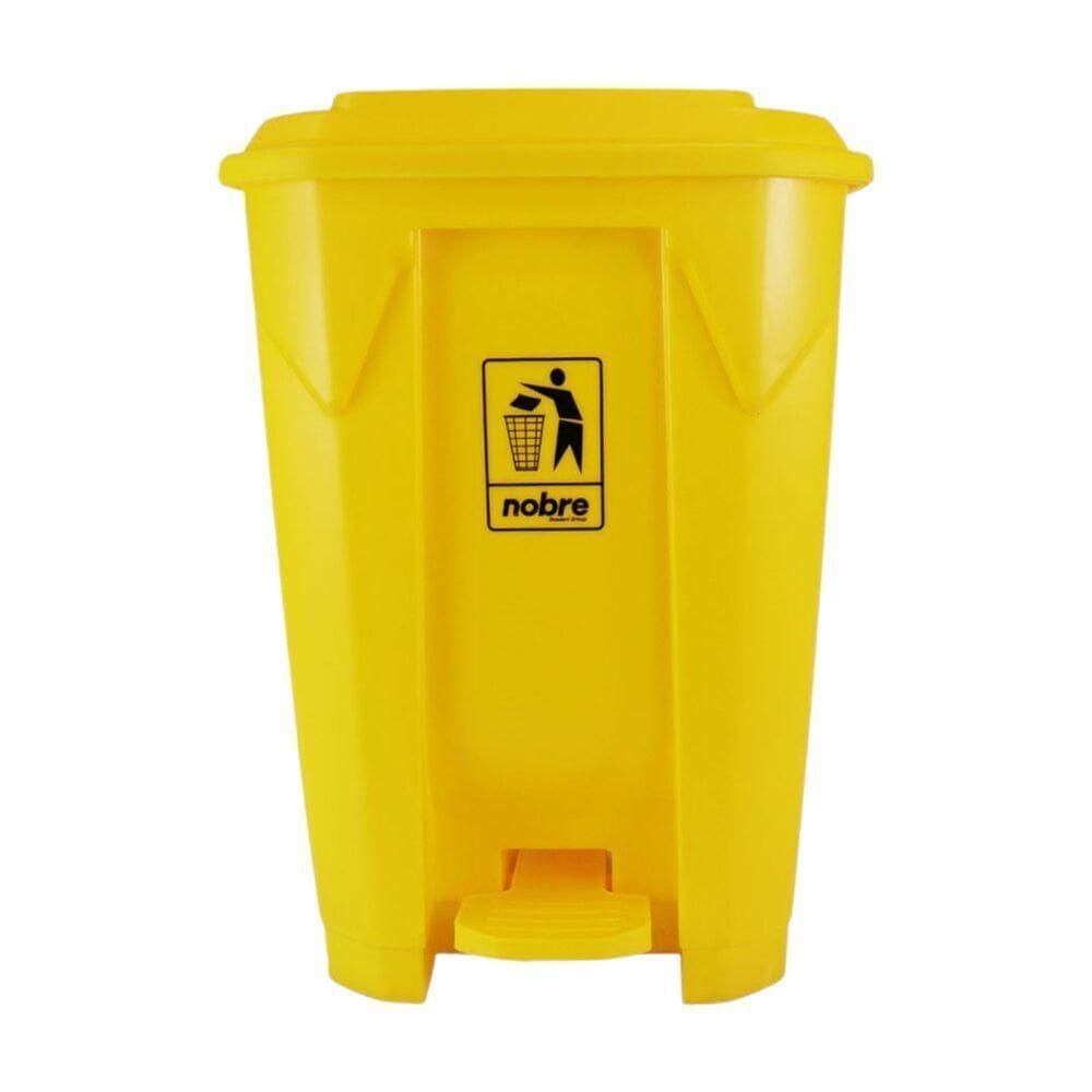 Lixeira Pedal Grande Amarela 50l - Estilo E Funcionalidade Para Ambientes Externos