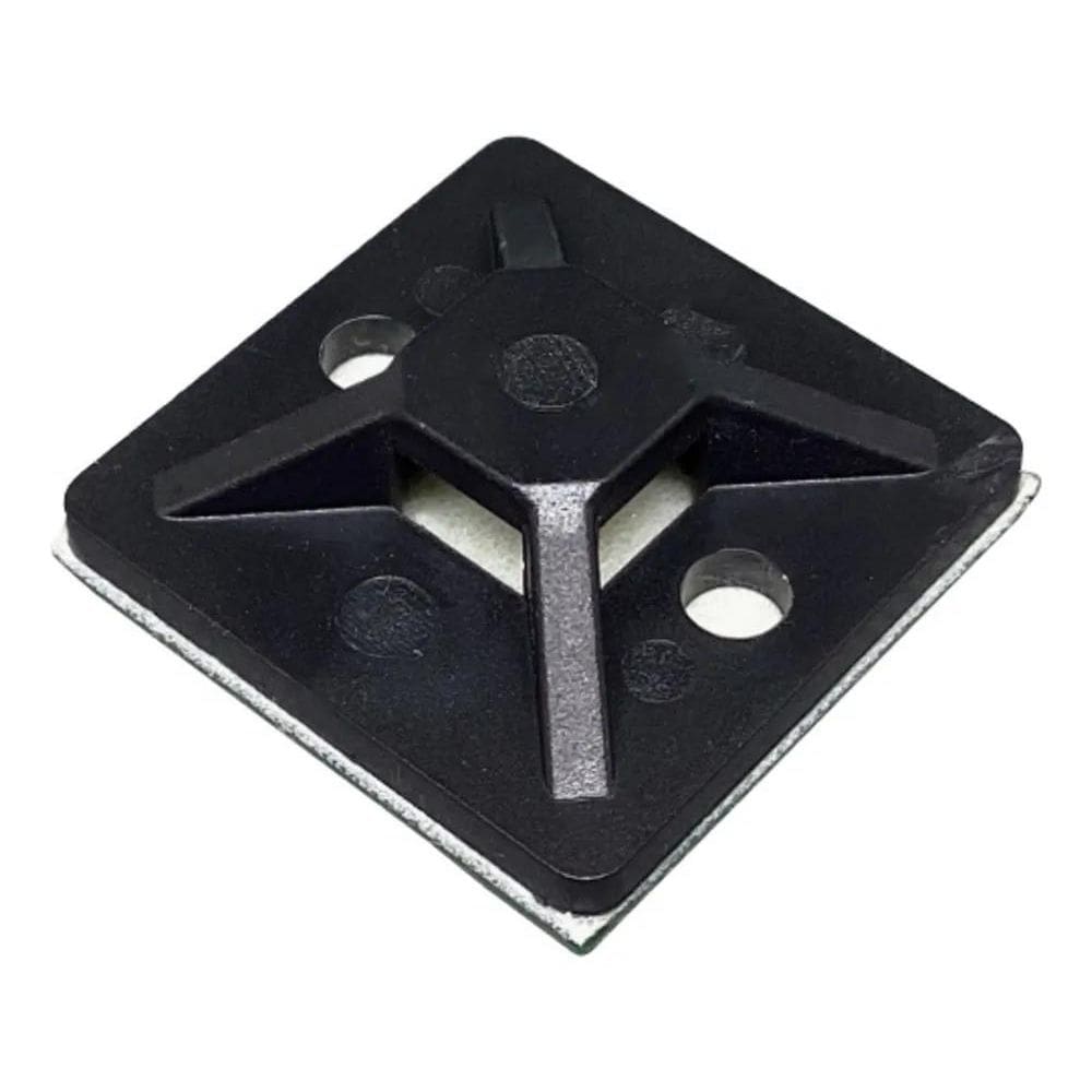 Fixador Abraçadeira Autoadesivo 30X30Mm Preto - 50Un