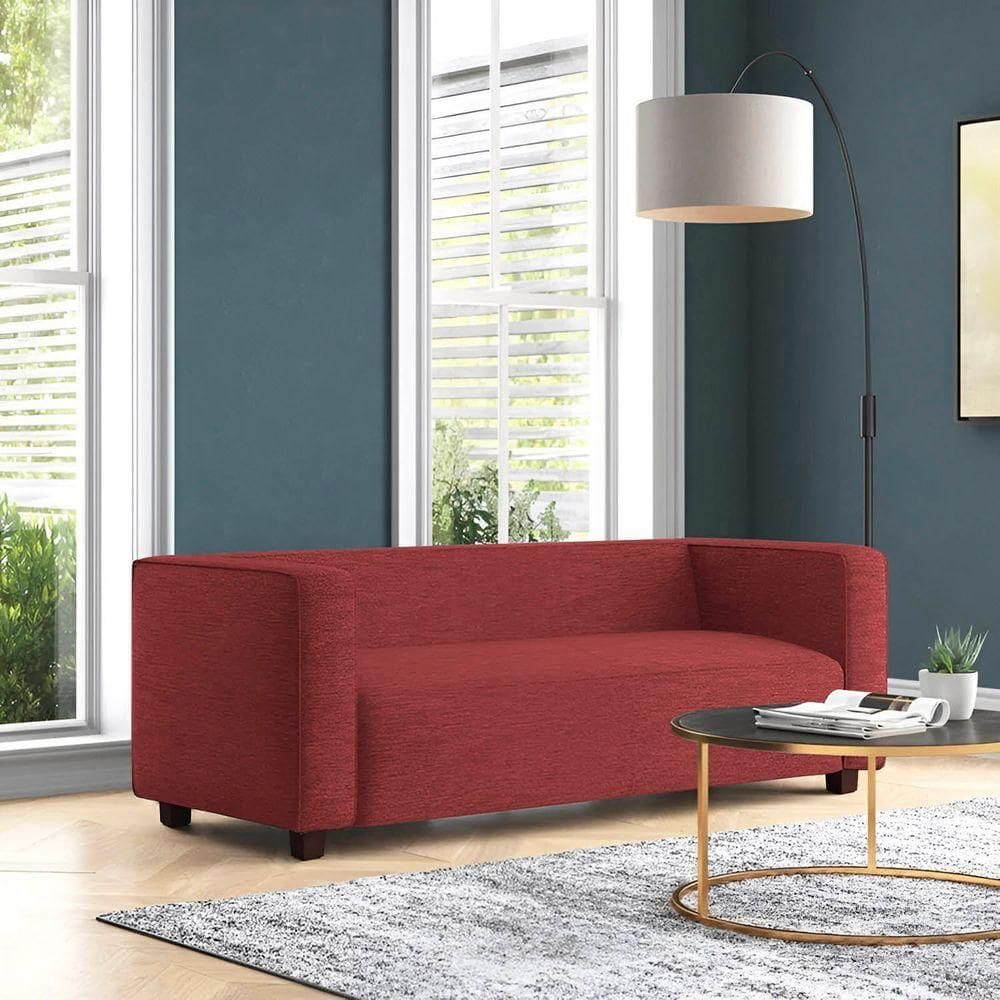 Sofá Namoradeira Amsterdam 1,40m Suede Bordo - Inova Decorações