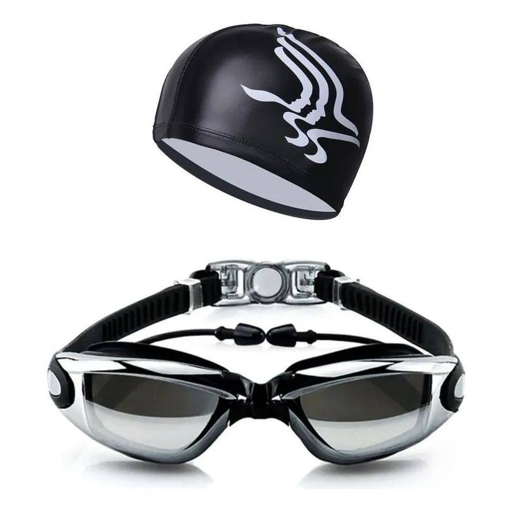 Óculos Natação Hero Band Preto Com Lente Uv Profissional