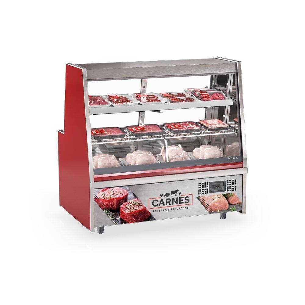 Balcão de Frios e Avícola GRTA150 1,5MT Vermelho Gelopar 220v