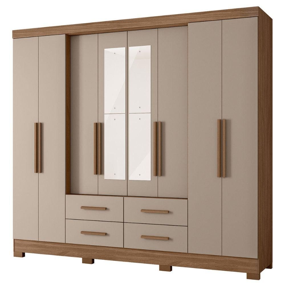 Guarda Roupa Casal Espelho 8P 237 cm San Lorenzo Moval