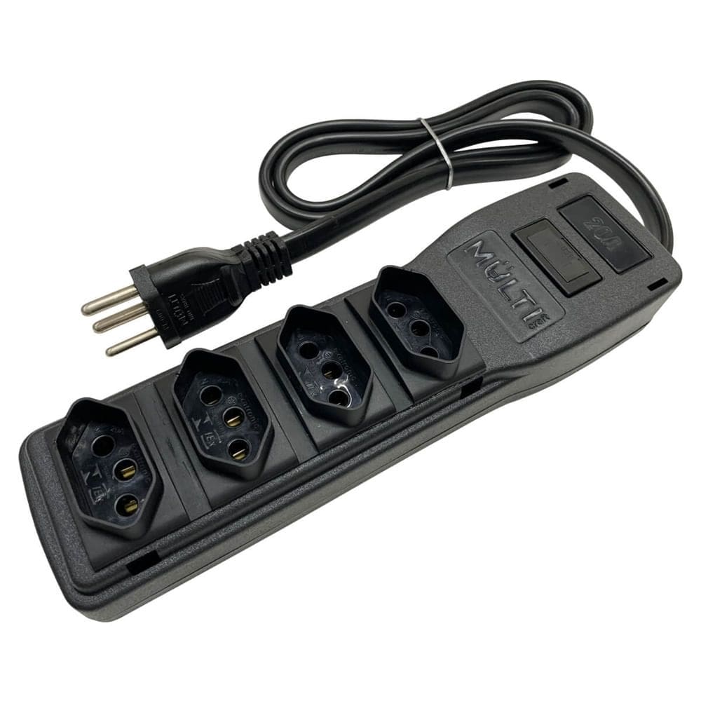 Filtro de Linha Power Line PLPS4T 20A com Cabo Bivolt 4400VA 3 x 2,5 mm - 21947 - MULTICRAFT