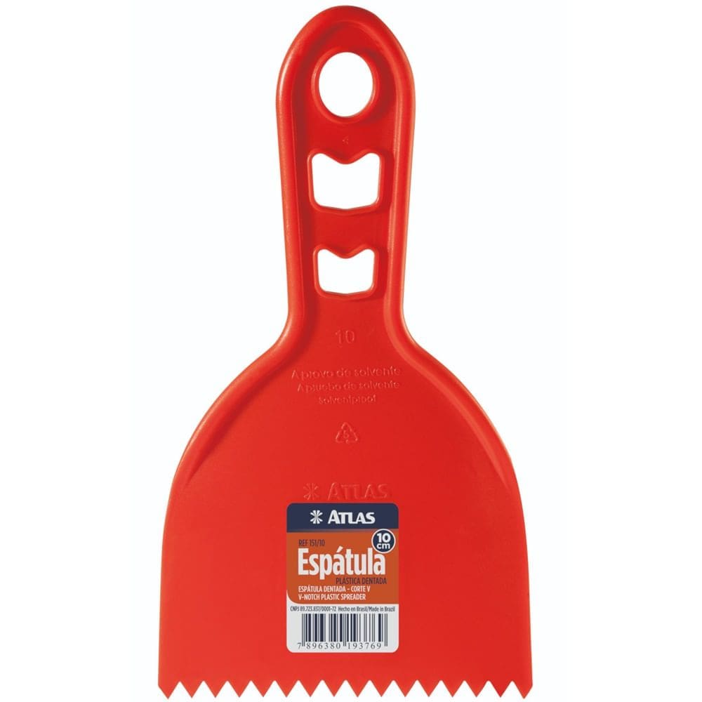 Espátula Plástica Dentada com Cabo 100mm - 151/10 - PINCÉIS ATLAS