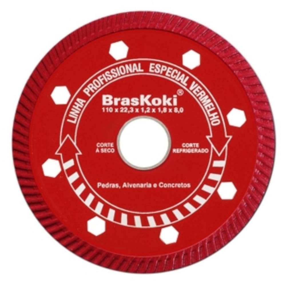 Disco Diamantado 110mm Tubojet Vermelho - 22.0940202 - BRASKOKI