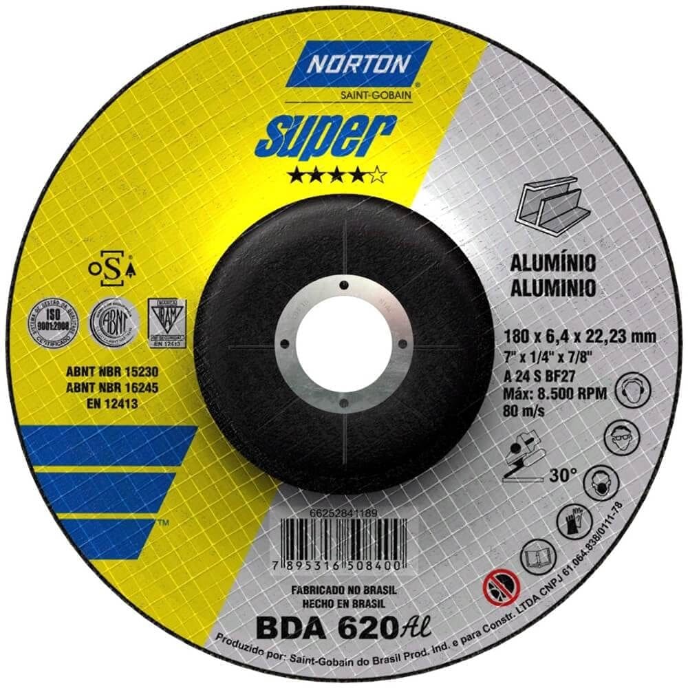 Disco de Desbaste BDA 620 180x6,4x22,23mm - 66252841189 - NORTON
