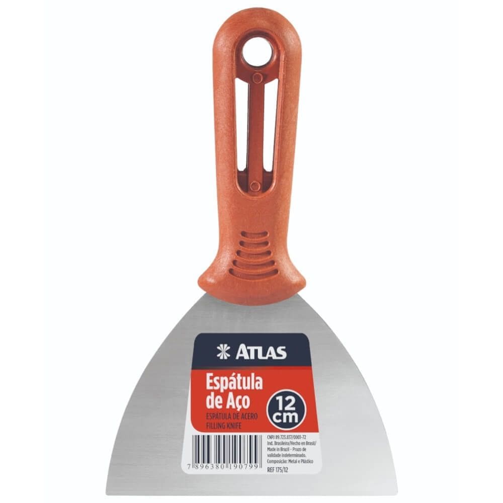 Espátula de Aço 12cm Carbono com Cabo Plástico - 175/12 - PINCÉIS ATLAS