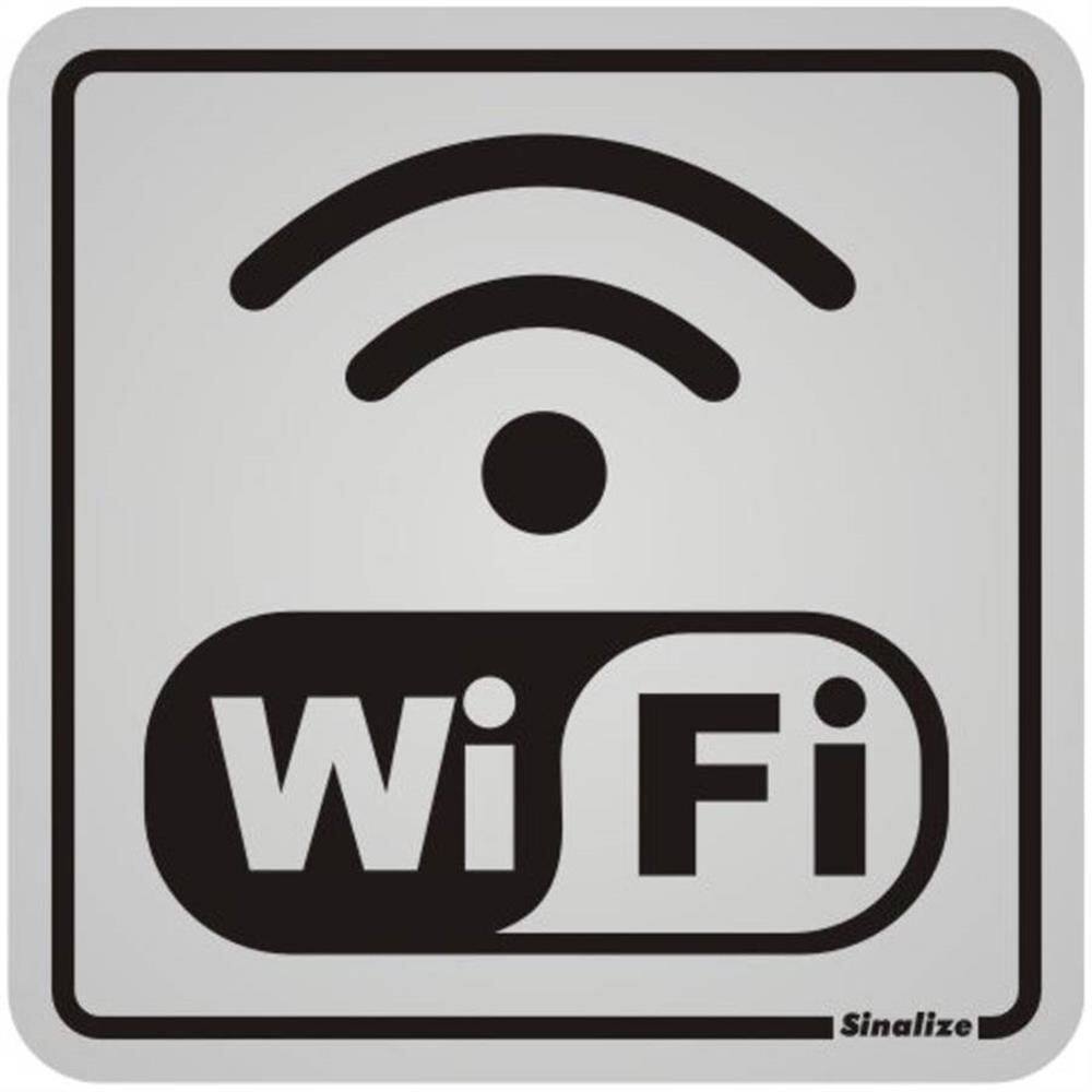 Placa de Alumínio Auto-Adesiva 12x12cm Wi-Fi - 900 AK - SINALIZE